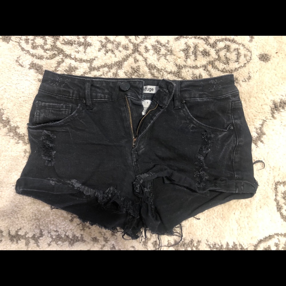 Black Denim Shorts